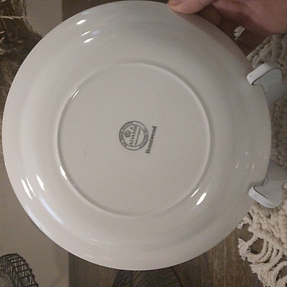 Vtg Adams Brentwood Ironstone Blue Clover Wedgewood Dinner Plates - Picture 4 of 7